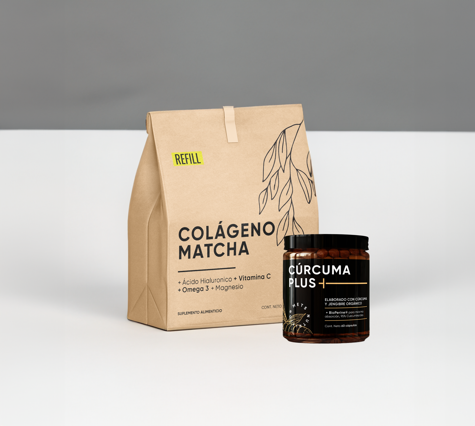 PAQUETE DETOX Y BELLEZA  Colágeno matcha + Frasco de 60 cápsulas de C –  Met5 Nutrition
